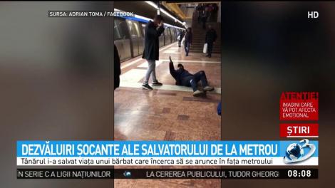 Tânărul salvator de la metrou, declarații șocante! Ce striga bărbatul care urma să se arunce în fața trenului - VIDEO