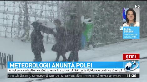 Meteorologii au emis cod galben de polei pentru multe judeţe