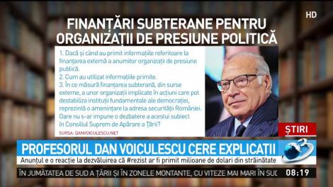 Profesorul Dan Voiculescu cere explicații pentru finanțările externe pentru #rezist