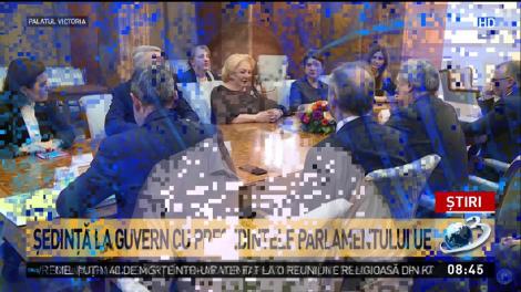 Ședință de Guvern cu președintele Parlamentului UE. Viorica Dăncilă: „România este pregătită pentru a prelua președinția UE”