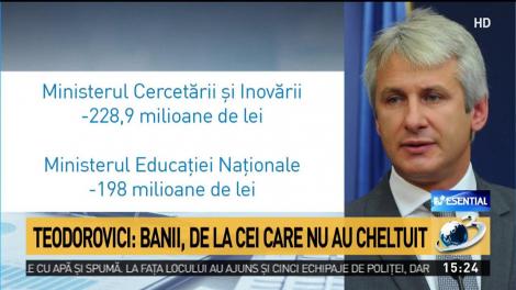 Teodorovici: Banii, de la cei care nu au cheltuit