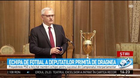 Echipa de fotbal a deputaţilor primită de Dragnea