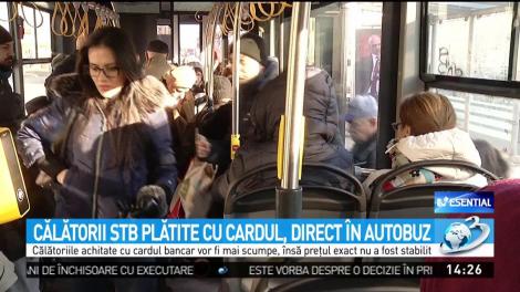 Călătorii STB plătite cu cardul, direct &icirc;n autobuz