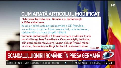 Scandalul jignirii Rom&acirc;niei &icirc;n presa germană