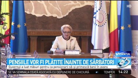 Pensiile vor fi plătite înainte de sărbători