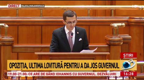 Moţiunea de cenzură pentru demiterea Guvernului, citită luni &icirc;n Parlament