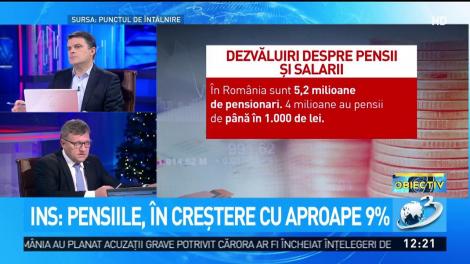 INS: Pensiile, în creştere cu aproape 9%