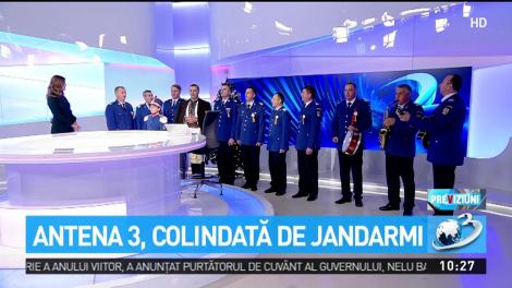 Moment inedit &icirc;n direct la Antena 3! Jandarmii venit la colindat