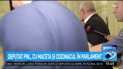 Imagini incredibile! Un deputat PNL, cu maceta și cu cozonacul &icirc;n Parlament
