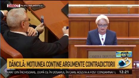 Dăncilă: Moţiunea conţine argumente contradictorii