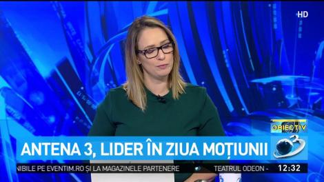 Antena 3 a fost ieri lider absolut &icirc;n prime-time