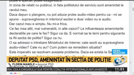 Deputat PSD amenințat cu moartea &icirc;ntr-o secție de Poliție din București: &bdquo;Polițiștii s-au făcut că nu aud&rdquo;