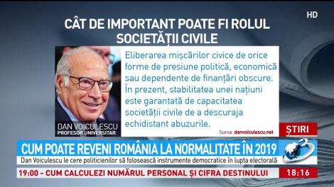 Dan Voiculescu: Cum poate reveni Rom&acirc;nia la normalitate &icirc;n 2019