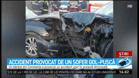 Accident provocat de un şofer gol-puşcă