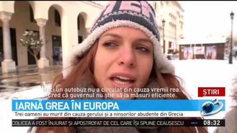 Iarnă grea în Europa. În Grecia, viscolul şi gerul au făcut trei victime