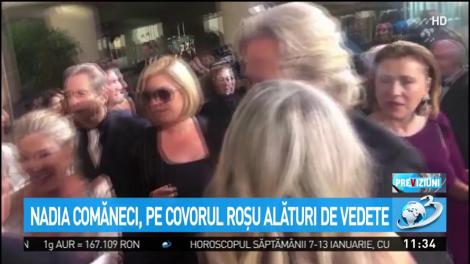 Nadia Comăneci, pe covorul roşu alături de vedete