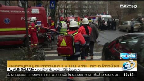 Incendiu puternic la un azil de bătrâni din Suceava! A fost activat Planul Roșu de intervenție - VIDEO