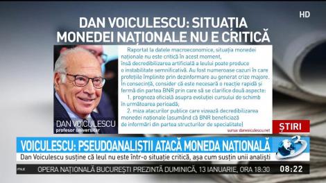 Voiculescu: Pseudoanaliştii atacă moneda naţională