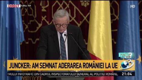 Discursul lui Jean Claude Juncker, președintele Comisiei Europene la Ateneul Român: „Am semnat aderarea României la UE”