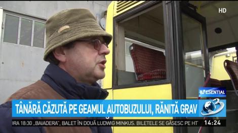 T&acirc;nără căzută pe geamul autobuzului, rănită grav