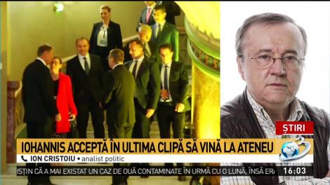 Iohannis acceptă &icirc;n ultima clipă să vină la Ateneu. Ion Cristoiu: &bdquo;Ar fi fost o sfidare adusă lui Juncker&rdquo;