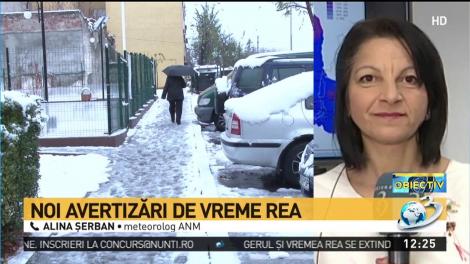 Noi avertizări de vremea rea. Ninsori şi viscol în cea mai mare partea a ţării