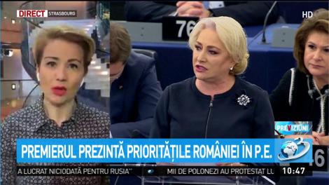 Premierul prezintă prioritățile României în P.E