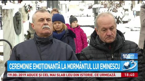 Ceremonie emoţionantă la morm&acirc;ntul lui Mihai Eminescu