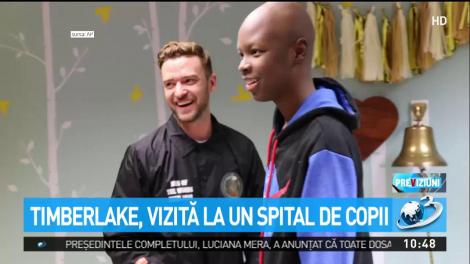 Imagini cu Justin Timberlake în vizită la un spital de copii