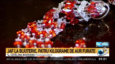 Jaf la o bijuterie. Hoţii au fugit cu patru kilograme de aur