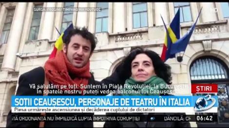 Soţii Ceauşescu, personaje de teatru în Italia