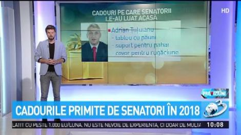 Cadourile primite de senatori &icirc;n 2018