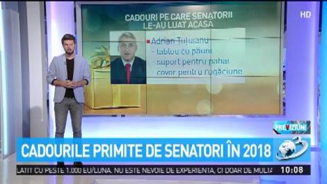 Cadourile primite de senatori în 2018