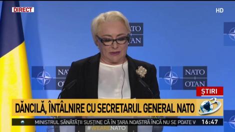 Dăncilă, întâlnire cu secretarul general NATO