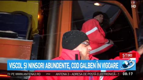 Viscol şi ninsori, cod galben &icirc;n vigoare