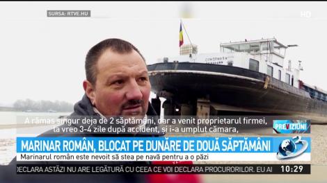 Marinar român, blocat pe Dunăre de două săptămâni