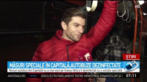 Măsuri speciale &icirc;n Capitală. Autobuzele au fost dezinfectate