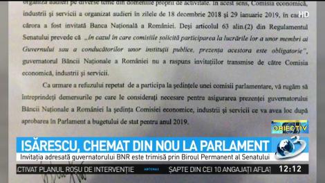 Isărescu, chemat din nou la Parlament