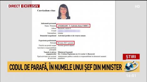 Document exploziv &icirc;n scandalul falsului medic. Codul de parafă, &icirc;n numele unui șef din Ministerul Sănătății