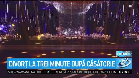 Divorţ la trei minute după căsătorie