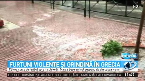 Furtuni violente şi grindină în Grecia