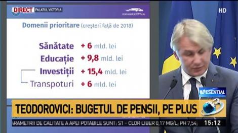 Teodorovici: Pensii mai mari de la 1 septembrie