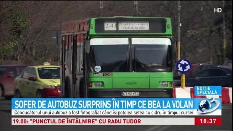 Şofer de autobuz surprins în timp ce bea la volan! Motivul pentru care Poliția nu s-a autosesizat în acest caz