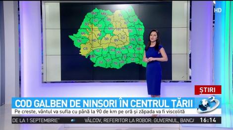 Cod galben de ninsori &icirc;n centrul ţării