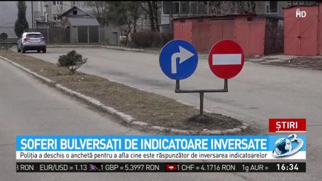 Şoferi bulversaţi de indicatoare inversate