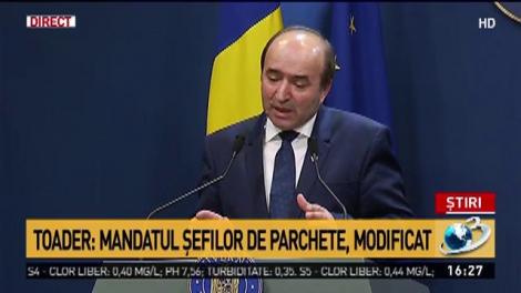 Tudorel Toader, despre modificările în Justiție: Funcțiile de conducere din Parchete nu mai pot fi ocupate prin delegare