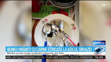 Imagini de groază. Bătr&acirc;ni hrăniţi cu carne stricată la un azil din Timiş
