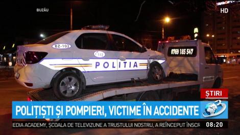 Poliţişti şi pompieri, victime &icirc;n accidente