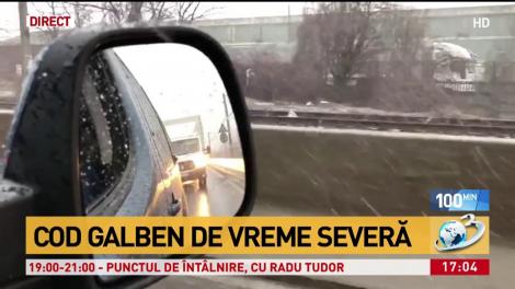 Ninge în București. Capitala a intrat sub cod galben de vânt puternic