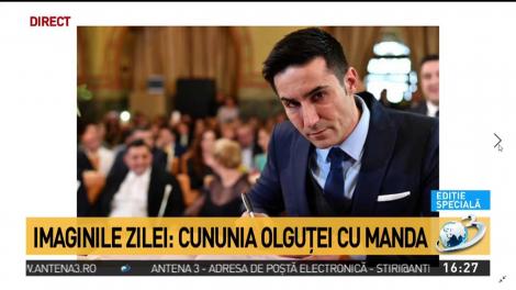 Căsătoria civilă a Olguţei Vasilescu cu Claudiu Manda